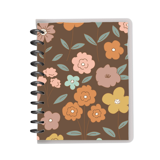 Dark brown large florals