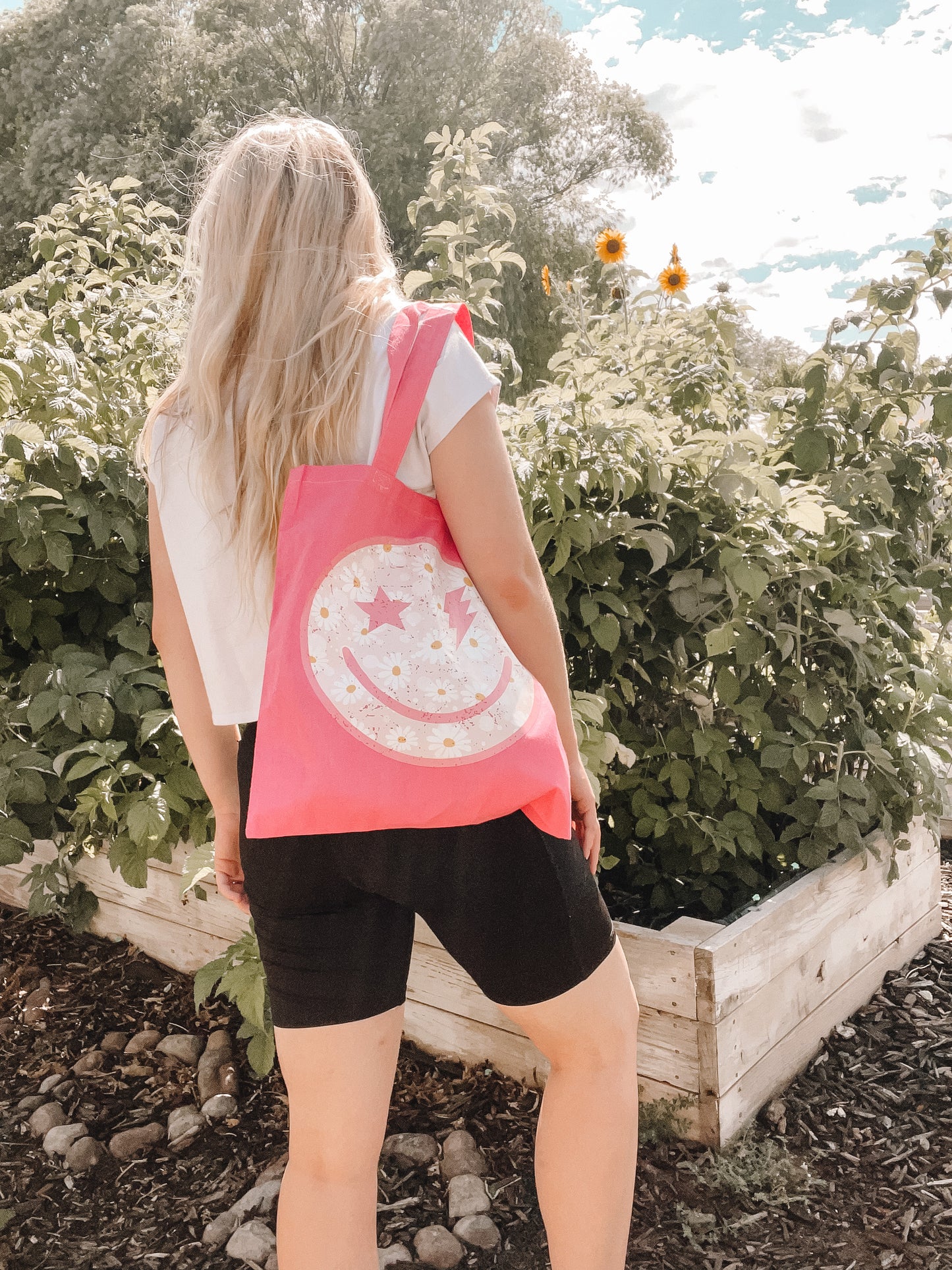 Pink Smiley tote bag