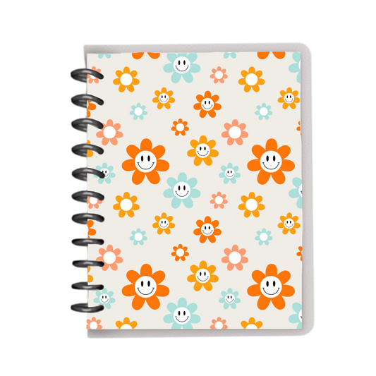 Retro Floral Smiley Face notebook