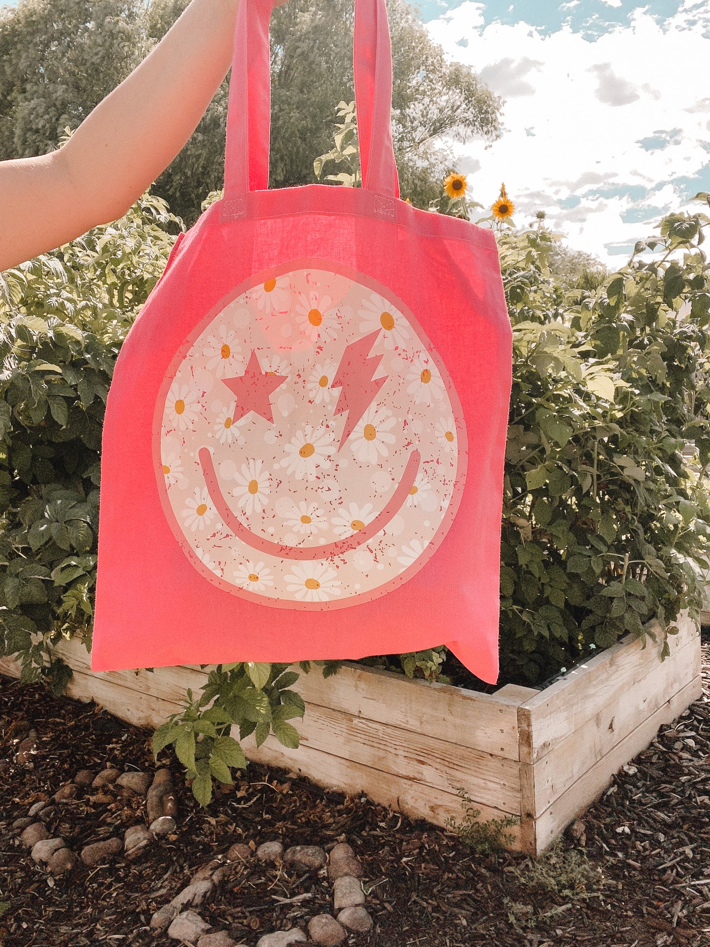 Pink Smiley tote bag