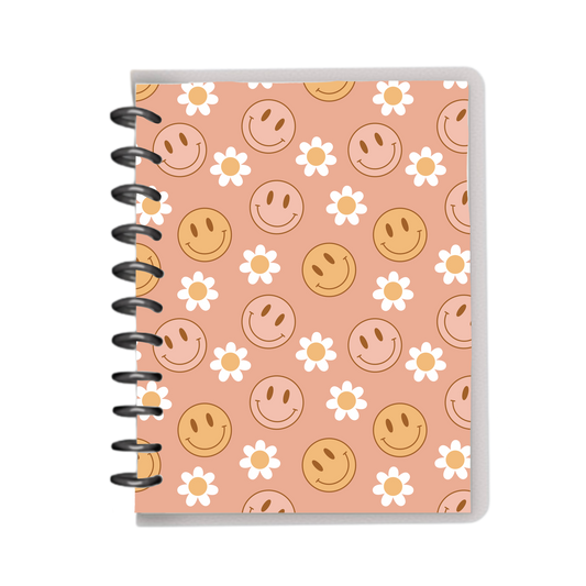 Pink daisy and smiley combo notebook