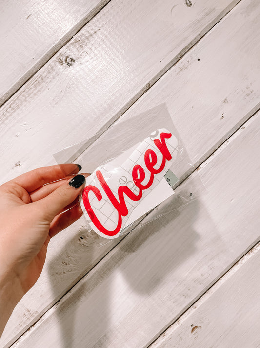 Pink Cheer Vinyl Decal