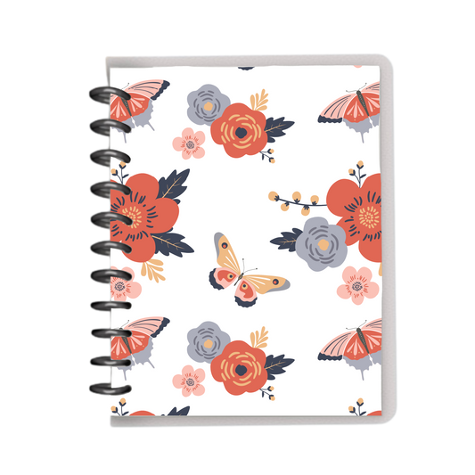 Warm butterflies and florals notebook