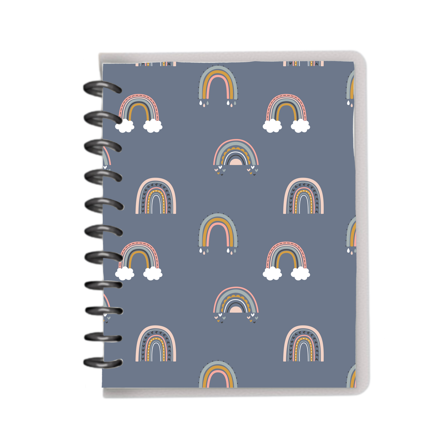 Navy blue boho rainbows notebook