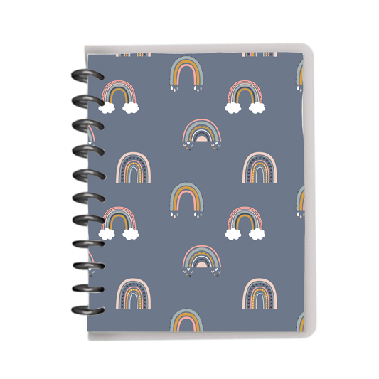 Navy blue boho rainbows notebook