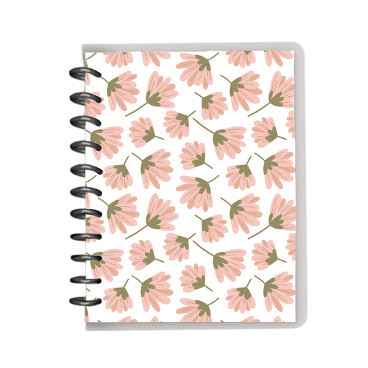 Minimal pink flowers notebook