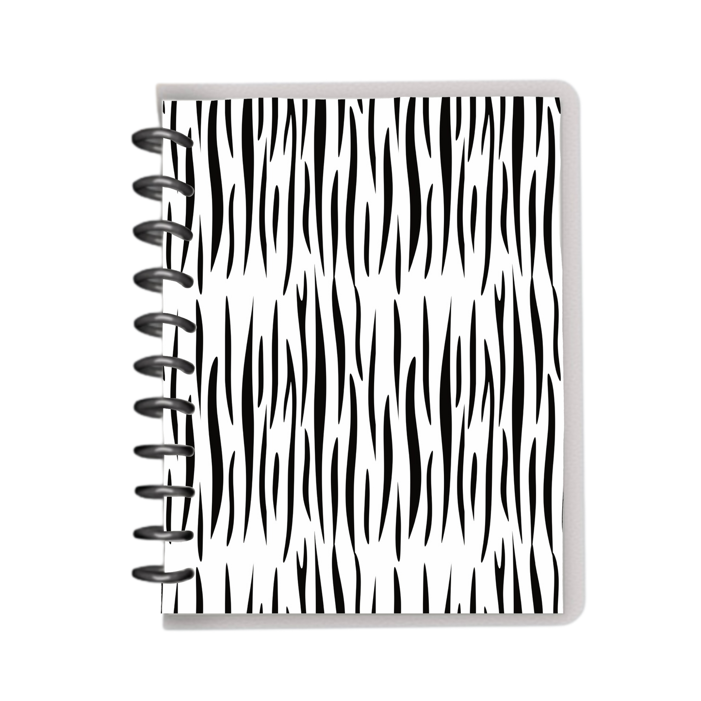 Vertical zebra black and white notebook