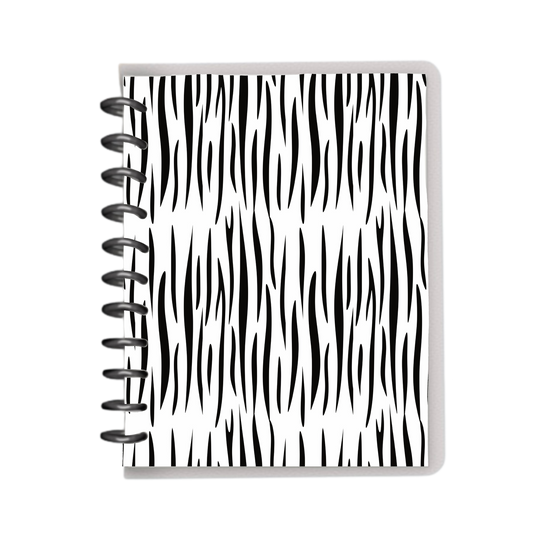 Vertical zebra black and white notebook