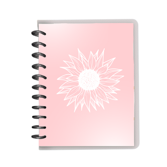 Pink and white sunflower notebook