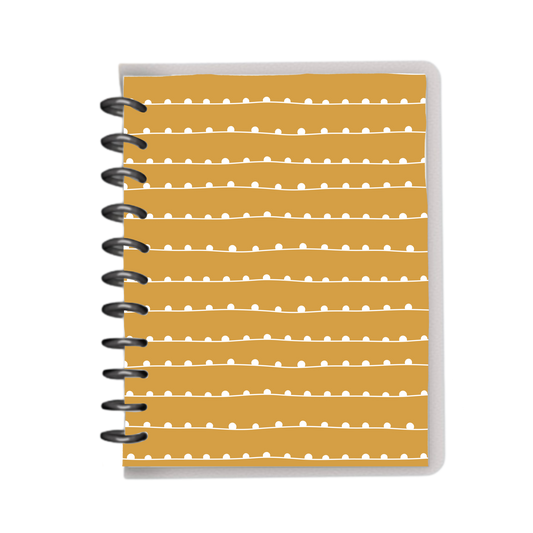 Mustard white simplistic lines notebook