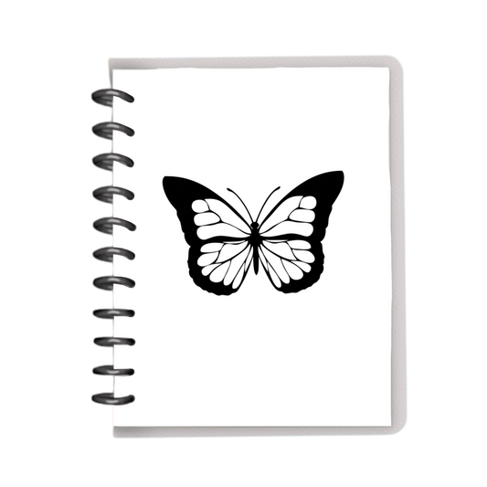 Minimalist butterfly white and black notebook