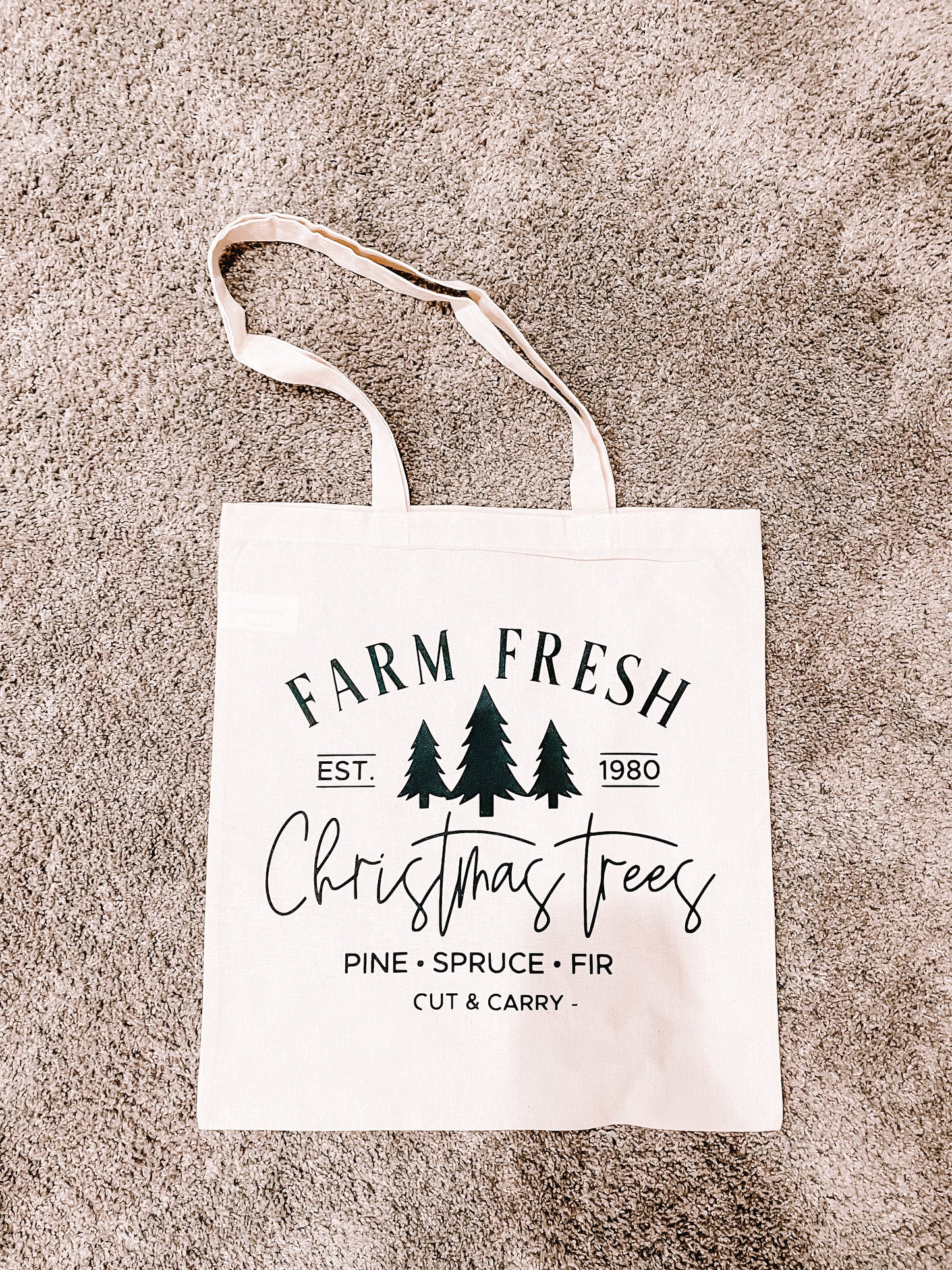 Farm Fresh Tan Canvas Bags with Black Vinyl