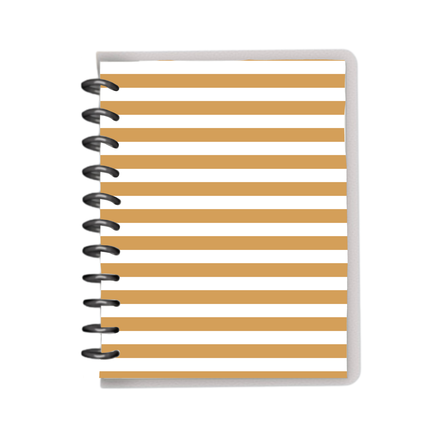 Mustard horizontal lines notebook